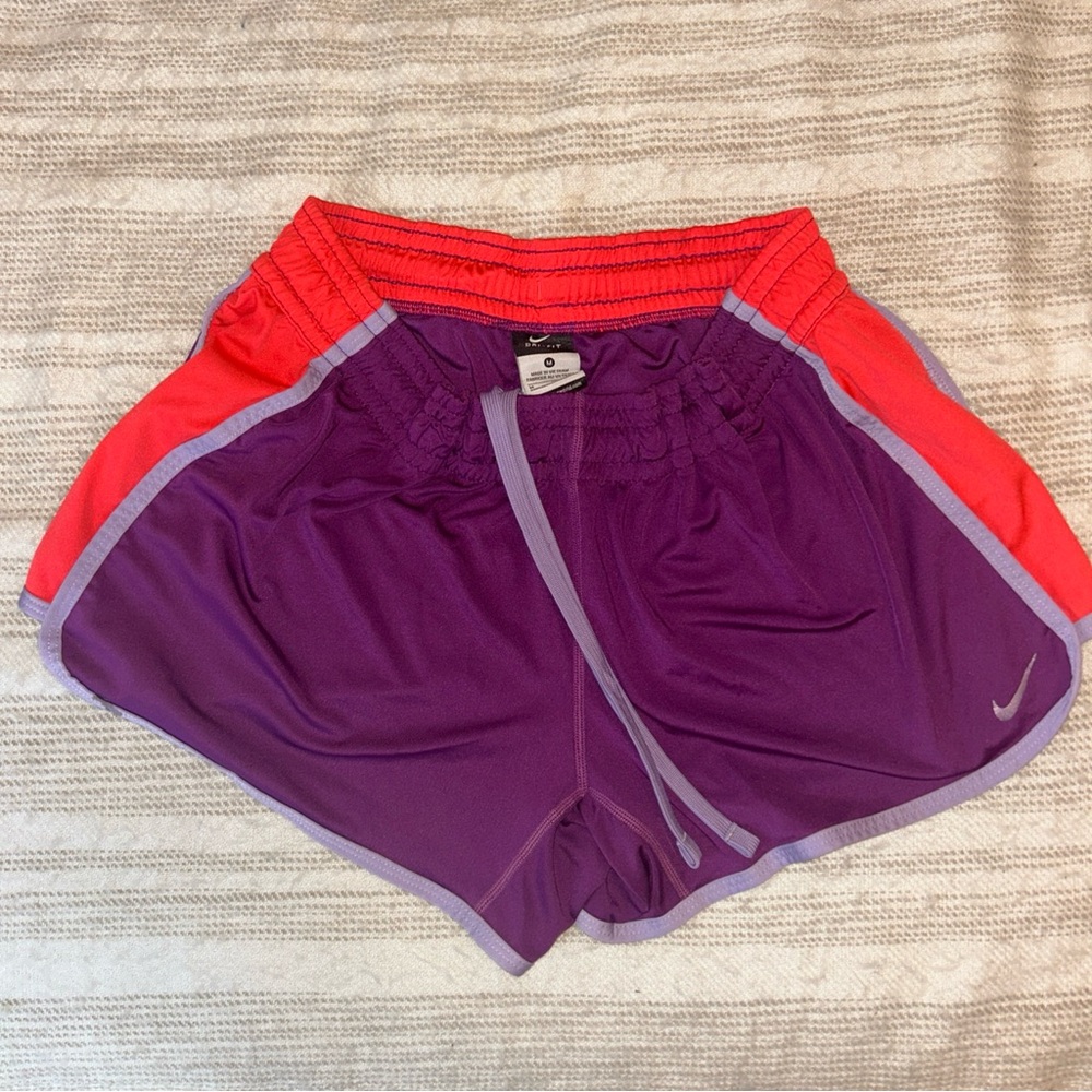 Nike Women's Dri Fit Running Shorts in Purple‎ and Red